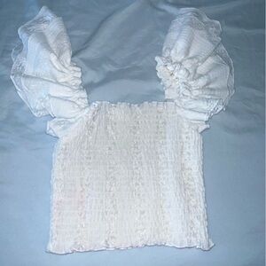 ASTR THE LABEL white cropped fancy lace top